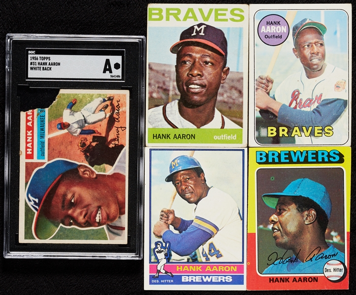 1956-76 Topps Hank Aaron Group, Inc. 23 Regular-Issue Cards (74)