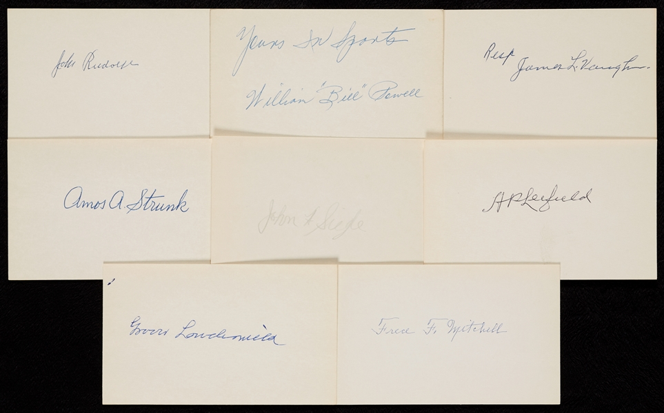 1892-1909 Signed Index Card Collection (105)