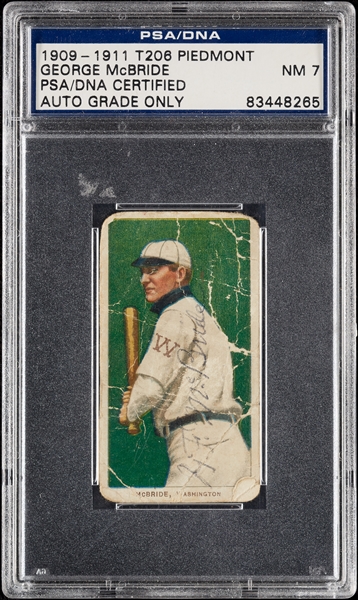 George McBride Signed 1909-11 T206 Card (Graded PSA/DNA 7)
