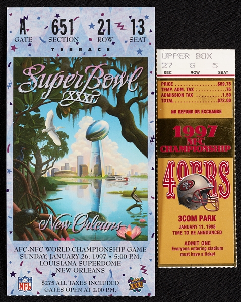 Green Bay Packers Ticket Group with (2) SB XXXI, 1997 NFC Championship (3)