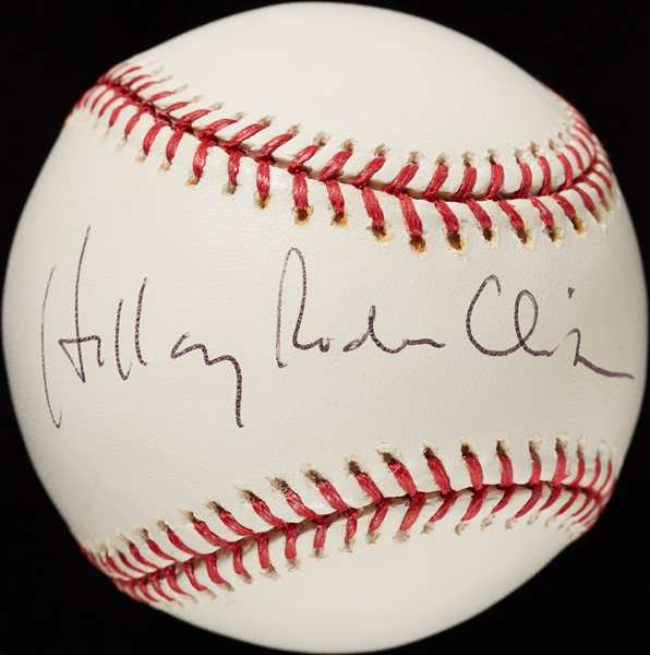 Hillary Rodham Clinton Single-Signed OML Baseball (JSA)