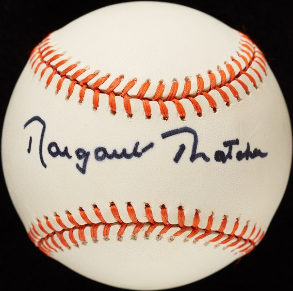 Margaret Thatcher Single-Signed OAL Ripken Baseball (PSA/DNA)