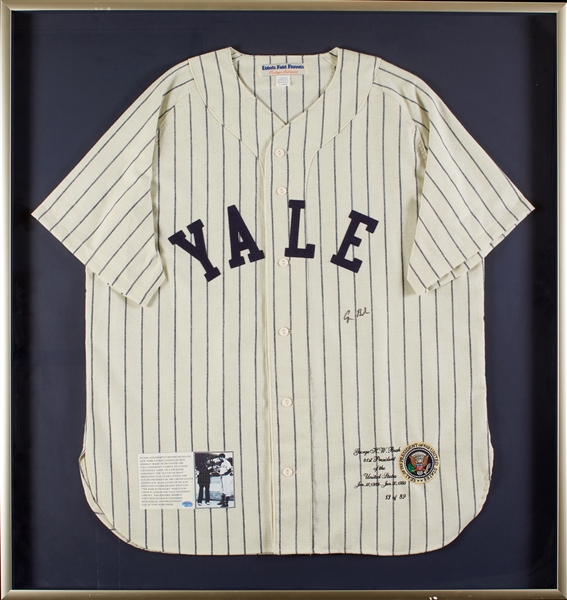 George Bush Signed Yale Flannel Jersey (13/89) (BAS)