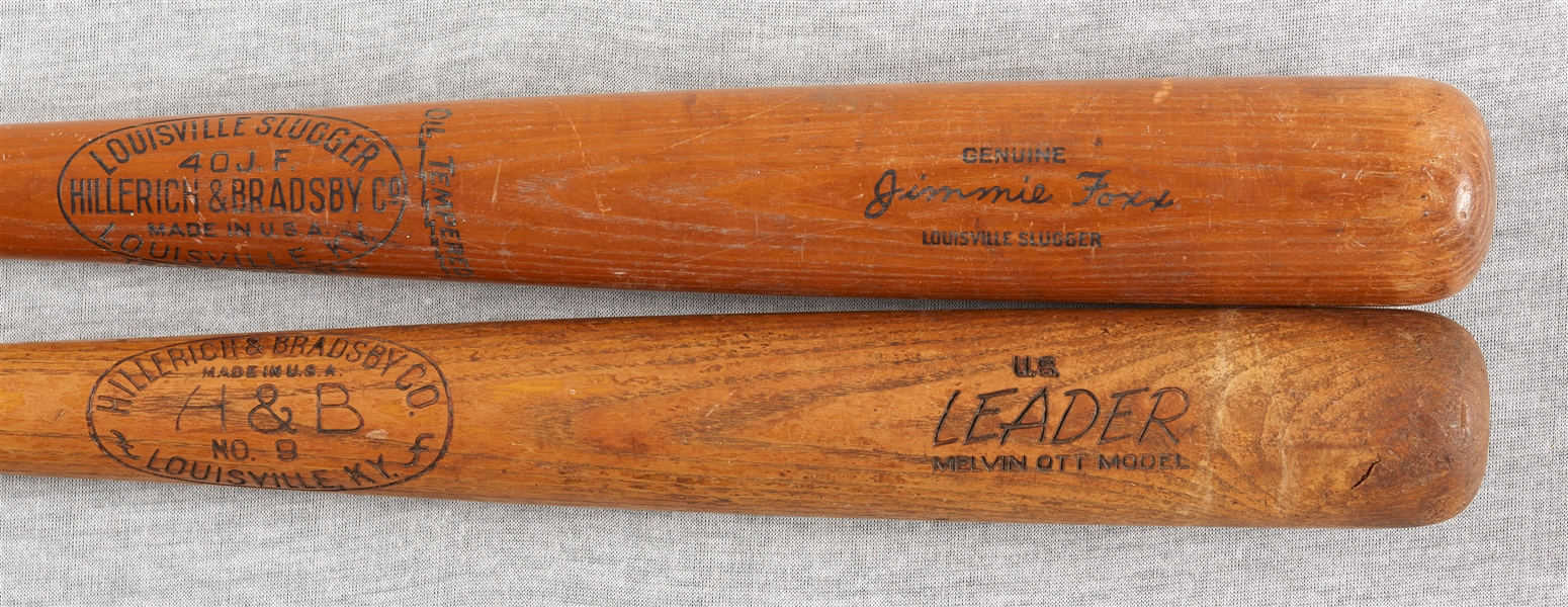 Mel Ott & Jimmie Foxx H&B Store Model Bats (2)