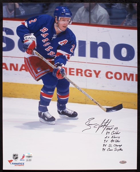 Brian Leetch Signed 16x20 Photo with Multiple Inscriptions (12/25) (Fanatics)