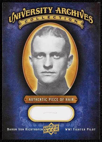 Baron Von Richthofen Upper Deck & University Archives Hair Card
