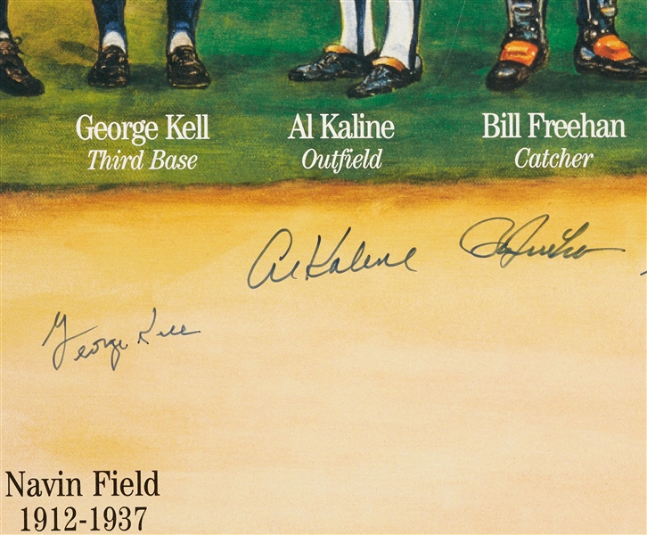 Detroit Tigers All-Time Team Signed Lithograph (1572/1999) (BAS)