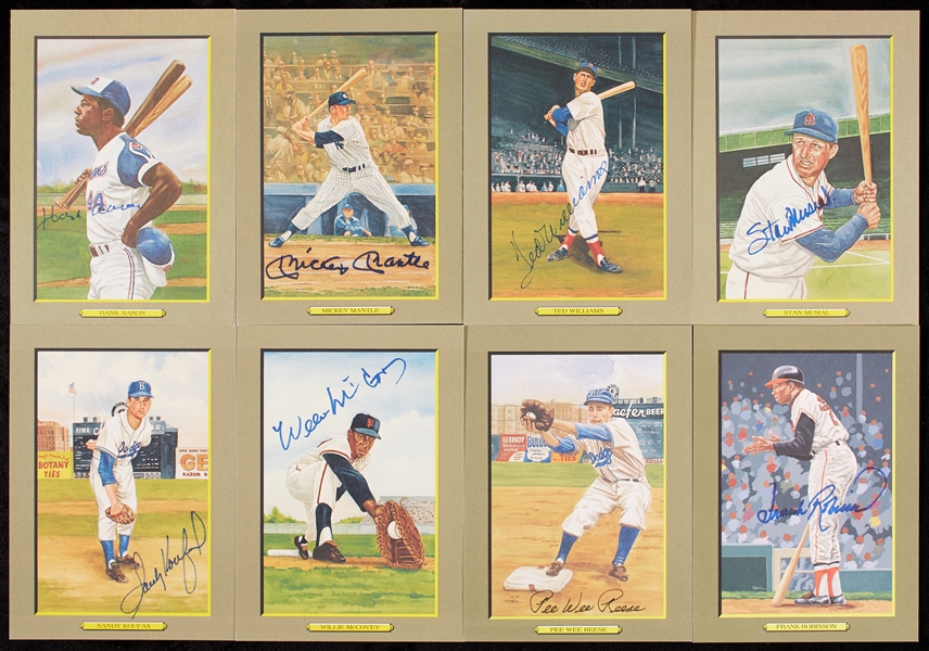 Signed Perez Steele Greatest Moments Group with Mantle, Williams, Koufax, Aaron (48)