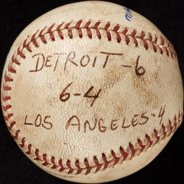 Mickey Lolich Career Win No. 11 Final Out Game-Used Baseball (6/14/1964) (BAS) (Lolich LOA)