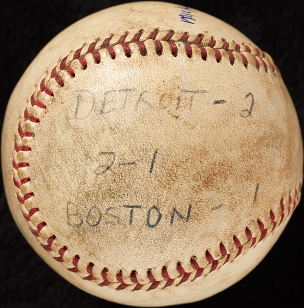 Mickey Lolich Career Win No. 44 Final Out Game-Used Baseball (6/7/1966) (BAS) (Lolich LOA)