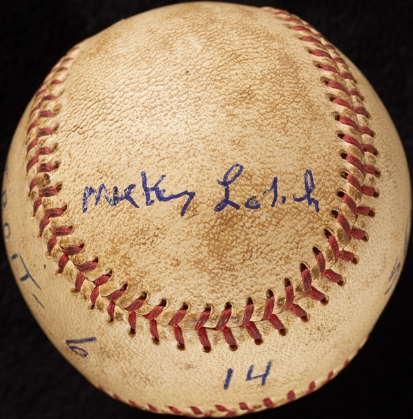 Mickey Lolich Career Win No. 52 Final Out Game-Used Baseball (9/13/1966) (BAS) (Lolich LOA)