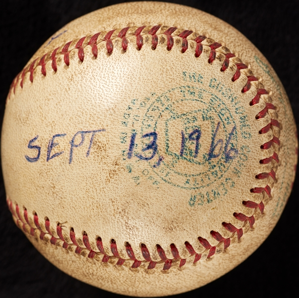 Mickey Lolich Career Win No. 52 Final Out Game-Used Baseball (9/13/1966) (BAS) (Lolich LOA)