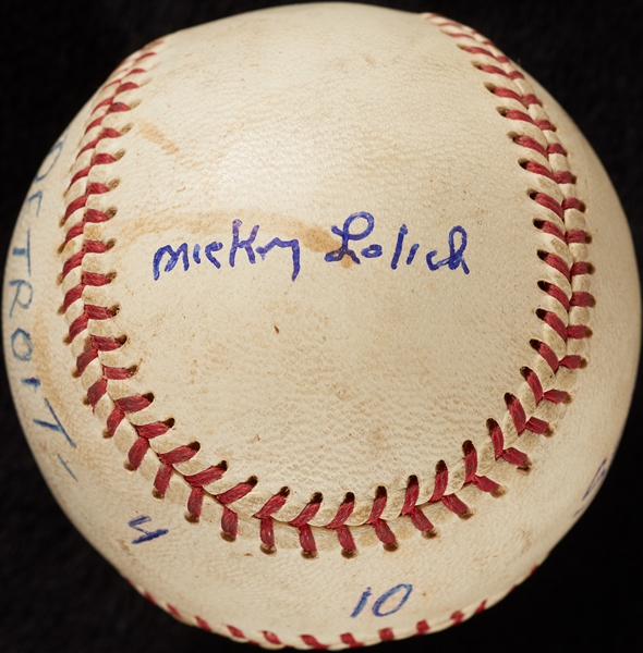 Mickey Lolich Career Win No. 62 Final Out Game-Used Baseball (9/8/1967) (BAS) (Lolich LOA)