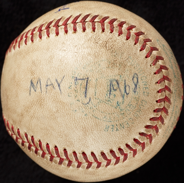 Mickey Lolich Career Win No. 68 Final Out Game-Used Baseball (5/7/1968) (BAS) (Lolich LOA)