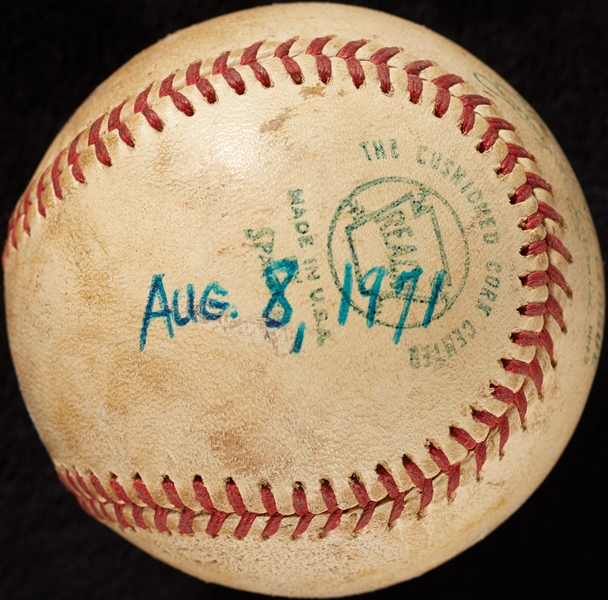 Mickey Lolich Career Win No. 134 Final Out Game-Used Baseball (8/8/1971) (BAS) (Lolich LOA)