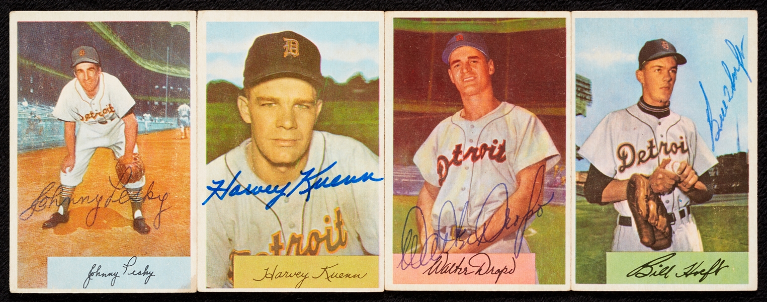 Detroit Tigers Complete Signed 1954 Bowman Team Set with Kuenn RC (14)