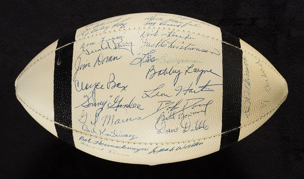 1954 Detroit Lions Team-Signed Football with Walker, Layne, Hart (JSA)
