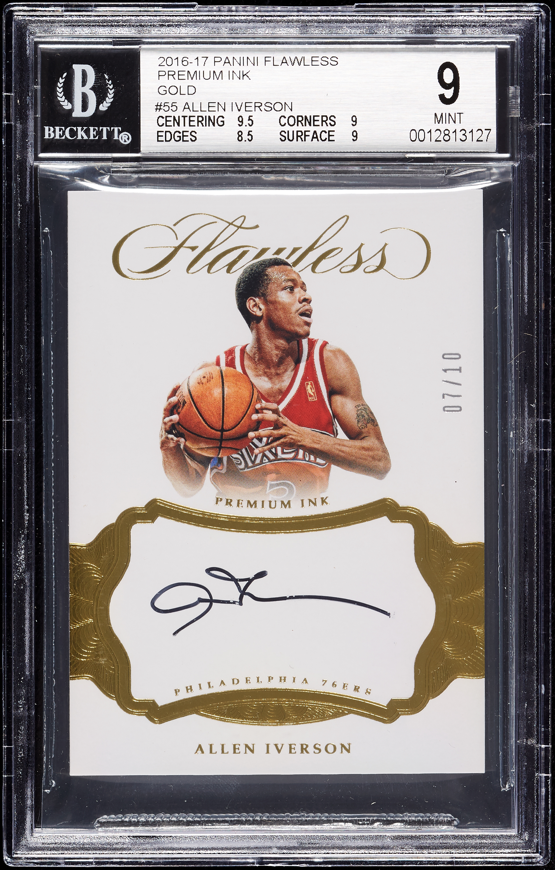 Lot Detail - 2016 Panini Flawless Allen Iverson Premium Ink Gold