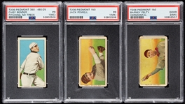 1909-11 T206 PSA-Graded Trio with Chief Bender (3)