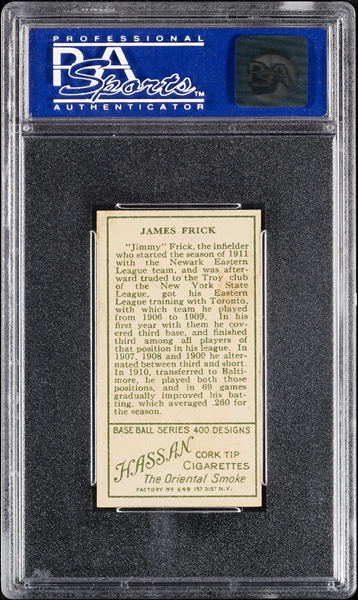 1911 T205 Gold Borders Jimmy Frick PSA 5
