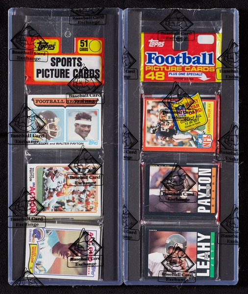 1982 & 1985 Topps Football Rack Packs with Walter Payton Showing (2) (BBCE)