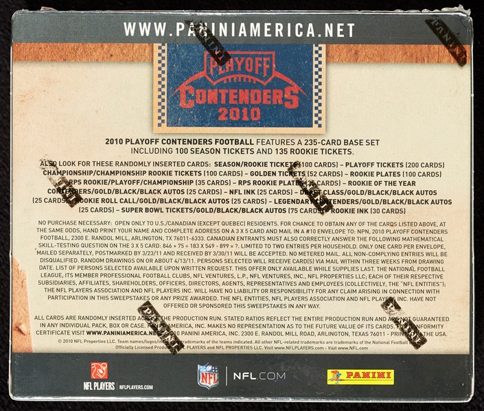 2010 Playoff Contenders Football Factory Sealed Box (24)