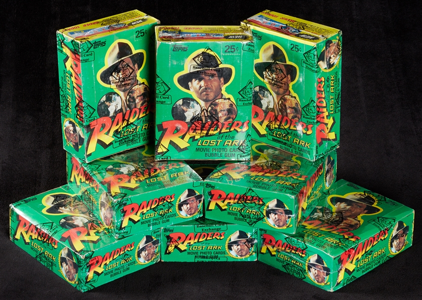 1981 Topps Raiders of the Lost Ark Wax Box Group (8) (BBCE)