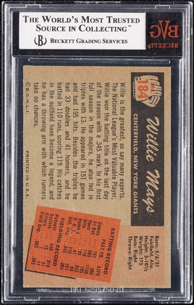1955 Bowman Willie Mays No. 184 BGS 6