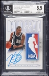 2013-14 National Treasures Kevin Durant Colossal NBA Logoman Signatures (1/1) BGS 8.5 (AUTO 10)