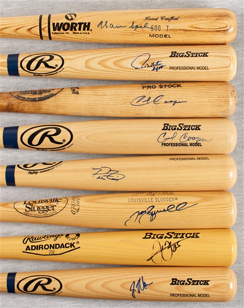 Signed Baseball Bat Collection with Spahn, Molitor, Frank Thomas (7)