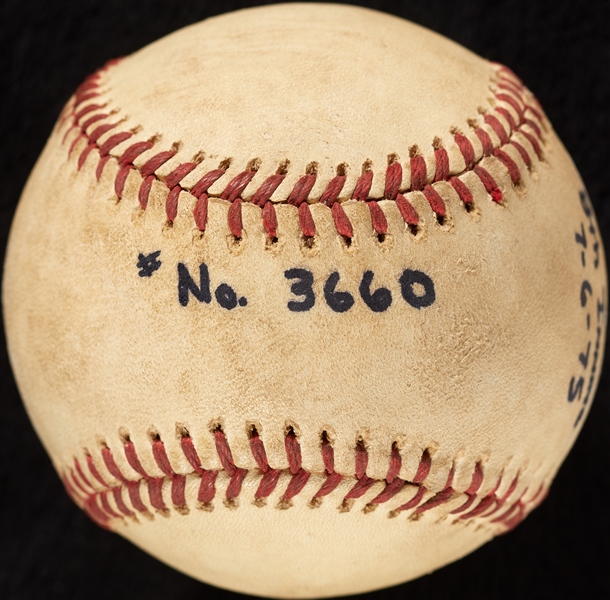 Hank Aaron Hit No. 3660 Game-Used Baseball
