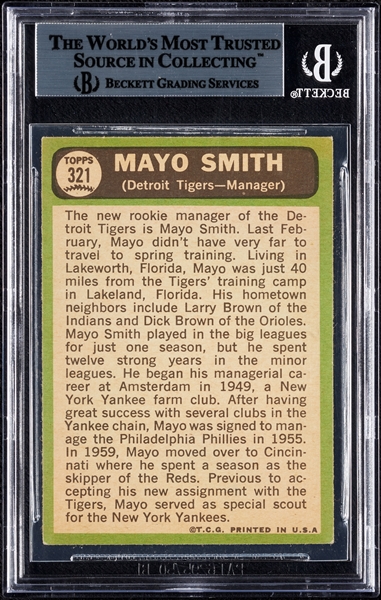 Mayo Smith Signed 1967 Topps No. 321 (BAS)