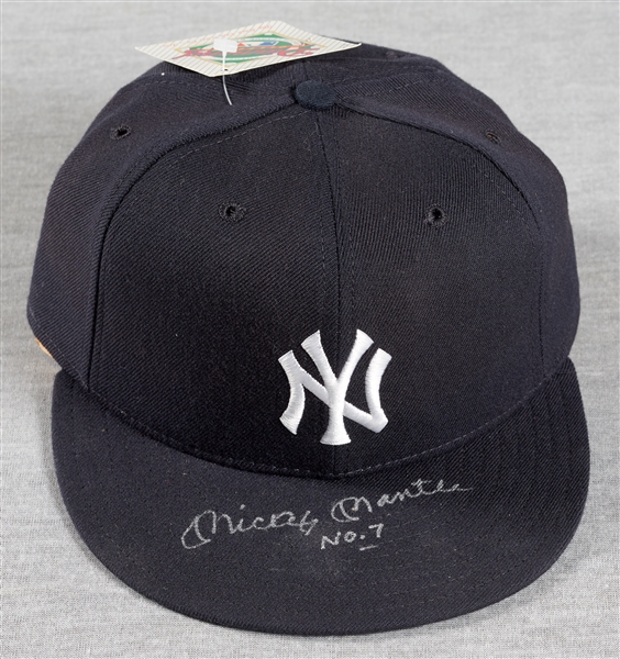Mickey Mantle Signed Yankees Cap No. 7 (BAS)