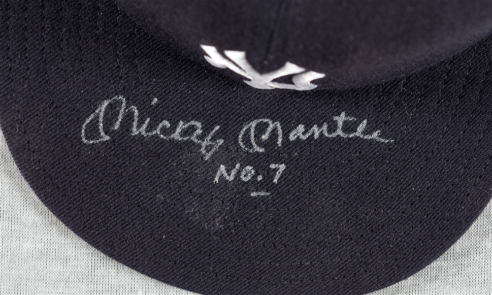 Mickey Mantle Signed Yankees Cap No. 7 (BAS)
