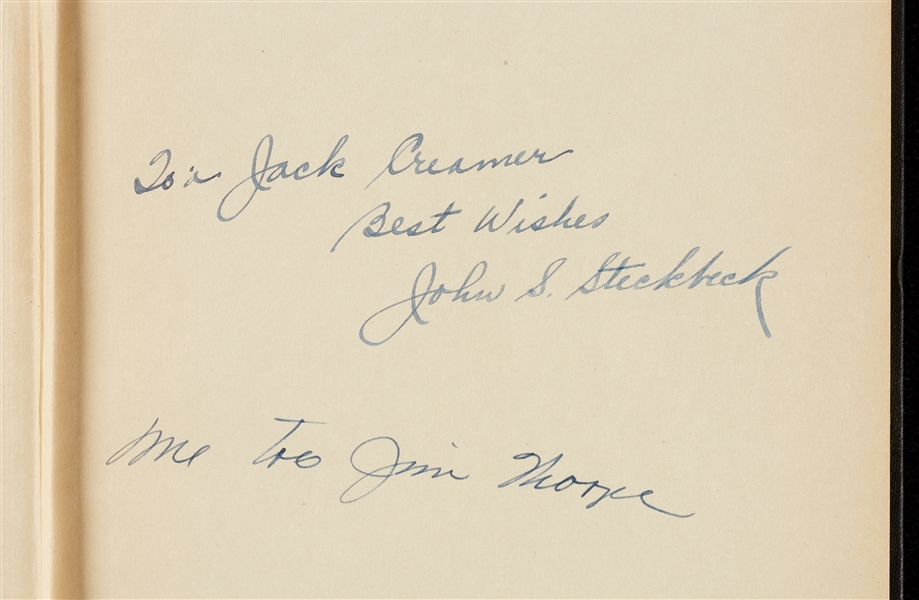 Jim Thorpe & John Steckbeck Signed Fabulous Redmen Book (BAS)