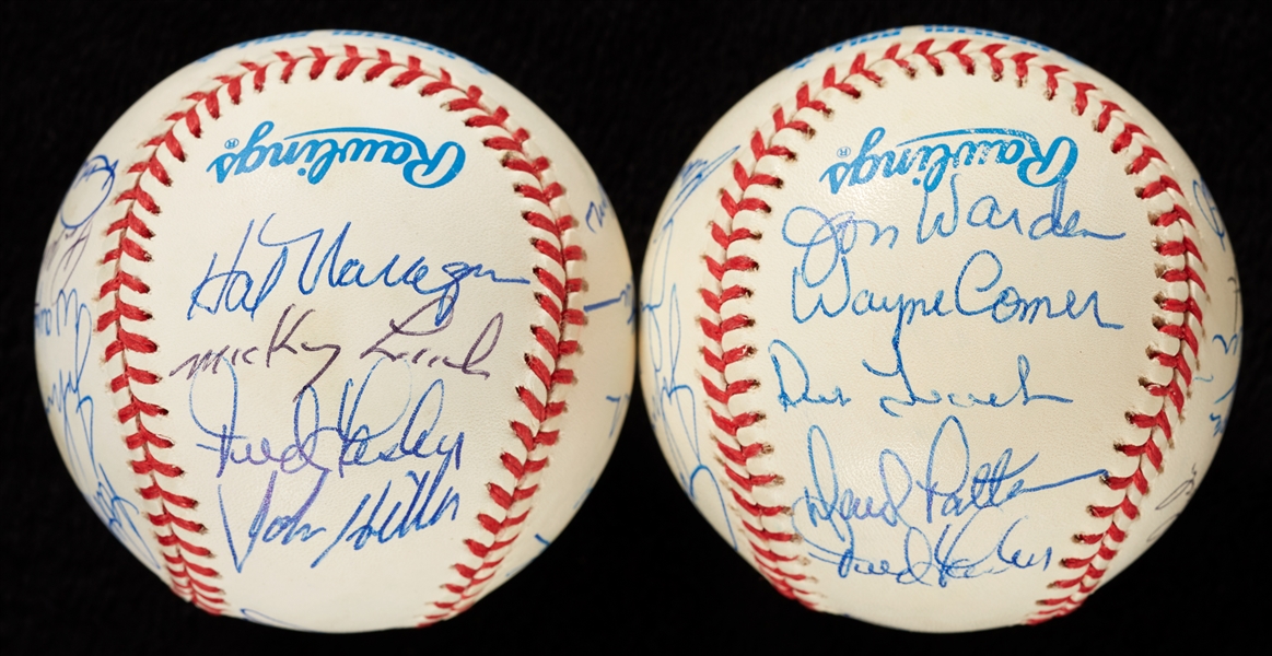 1968 Detroit Tigers World Champs Reunion Signed Baseball Pair (2)