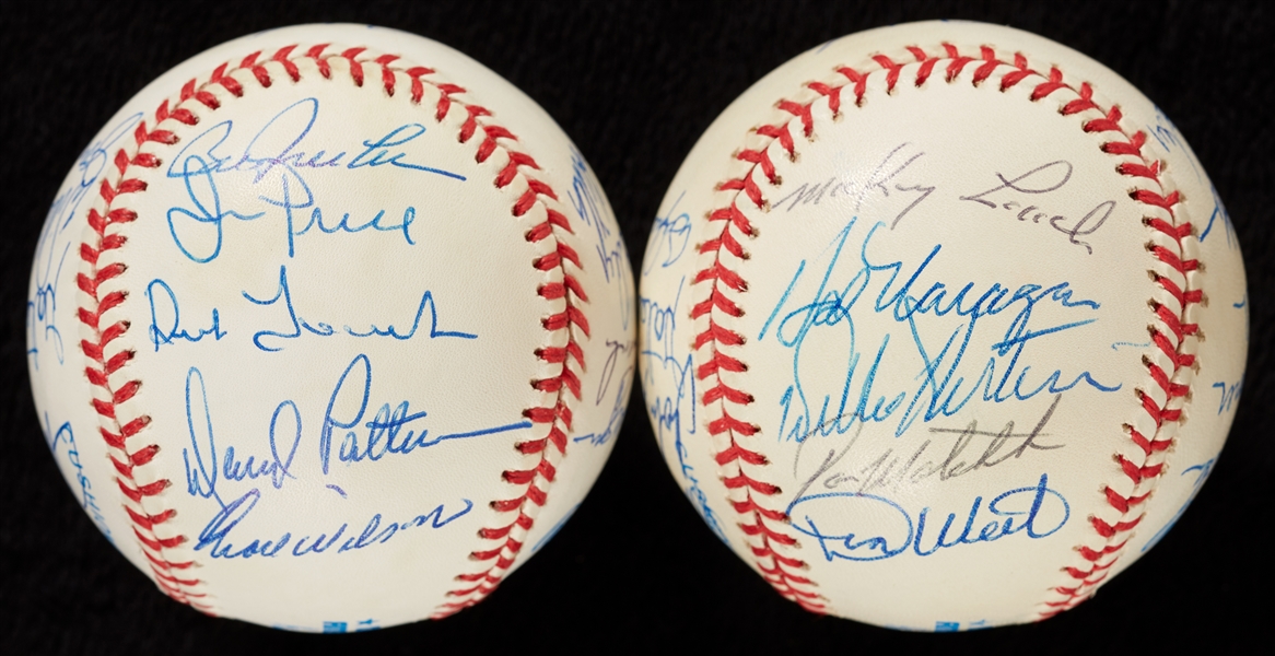 1968 Detroit Tigers World Champs Reunion Signed Baseball Pair (2)