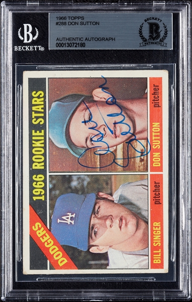 Don Sutton Signed 1966 Topps RC No. 288 (BAS)