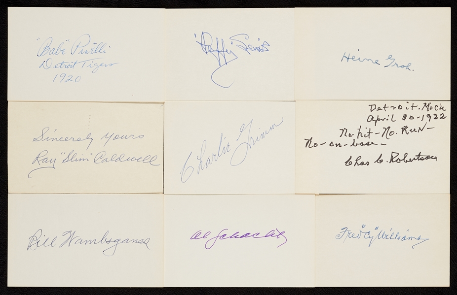 1910-1919 Signed Index Card Collection (375)