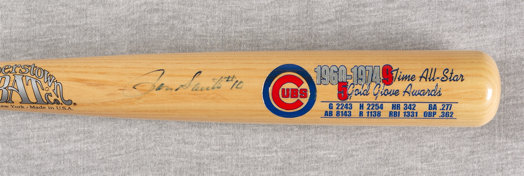 Ron Santo Signed Cooperstown Bat (BAS)
