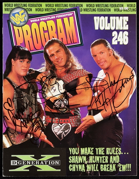 Triple H, Shawn Michaels & Chyna Signed WWF Program (BAS)