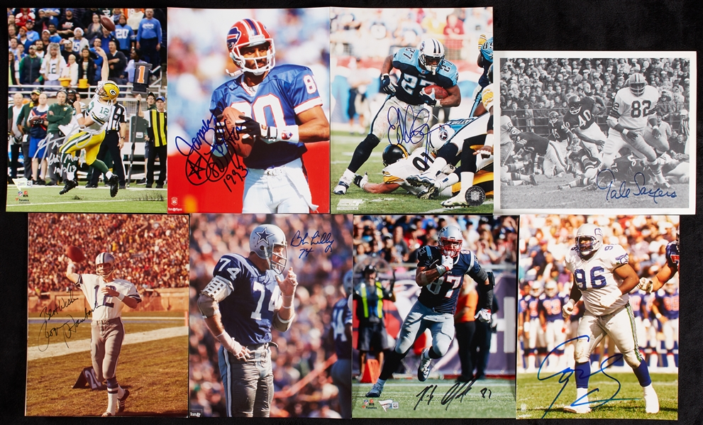 Football HOFers & Stars Signed 8x10 Group with Aaron Rodgers, Staubach (7)
