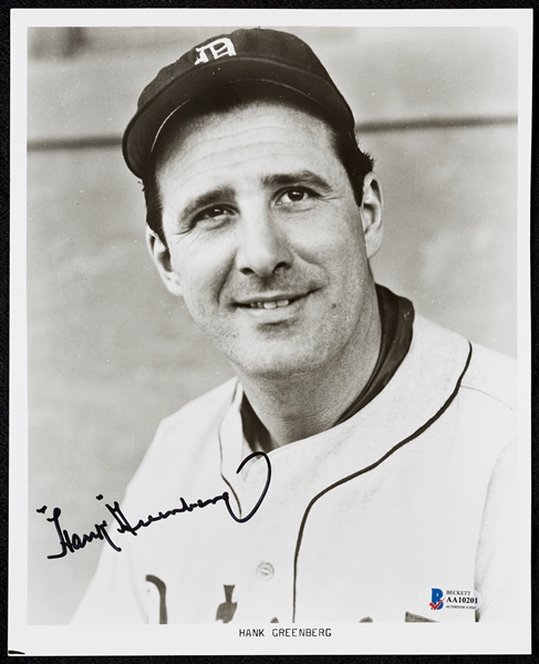 Hank Greenberg Signed 8x10 Team Issued Photo (BAS)