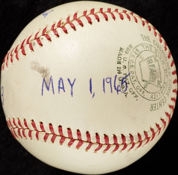 Mickey Lolich Career Win No. 26 Final Out Game-Used Baseball (5/1/1965) (BAS) (Lolich LOA)