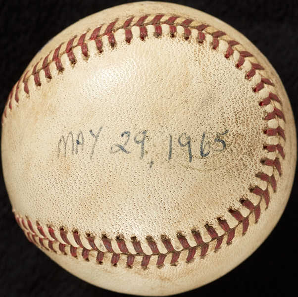 Mickey Lolich Career Win No. 30 Final Out Game-Used Baseball (5/29/1965) (BAS) (Lolich LOA)