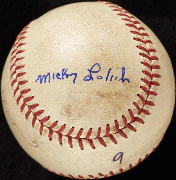 Mickey Lolich Career Win No. 74 Final Out Game-Used Baseball (8/6/1968) (BAS) (Lolich LOA)