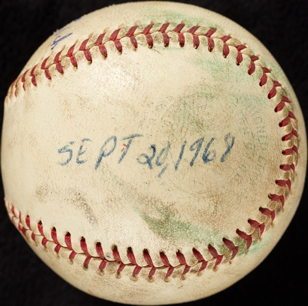 Mickey Lolich Career Win No. 82 Final Out Game-Used Baseball (9/20/1968) (BAS) (Lolich LOA)