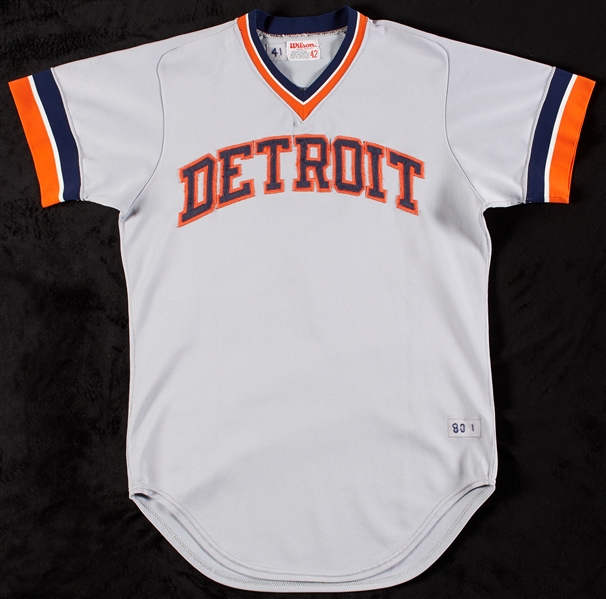 1980 Pat Underwood Detroit Tigers Game-Worn Road Grey Jersey