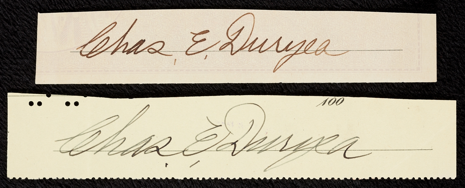 Charles Duryea Cut Signature Pair (2)