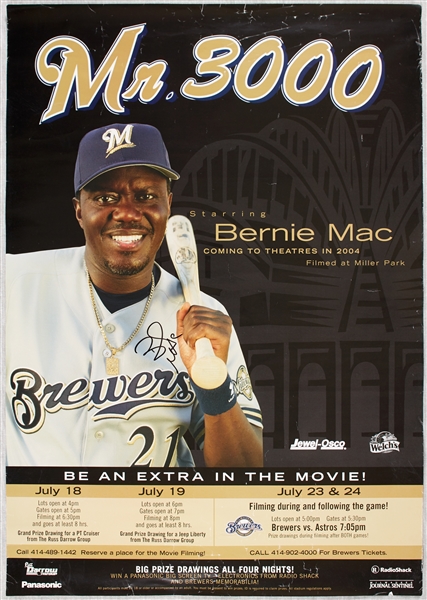 Bernie Mac Signed Mr. 3000 Movie Poster (BAS)